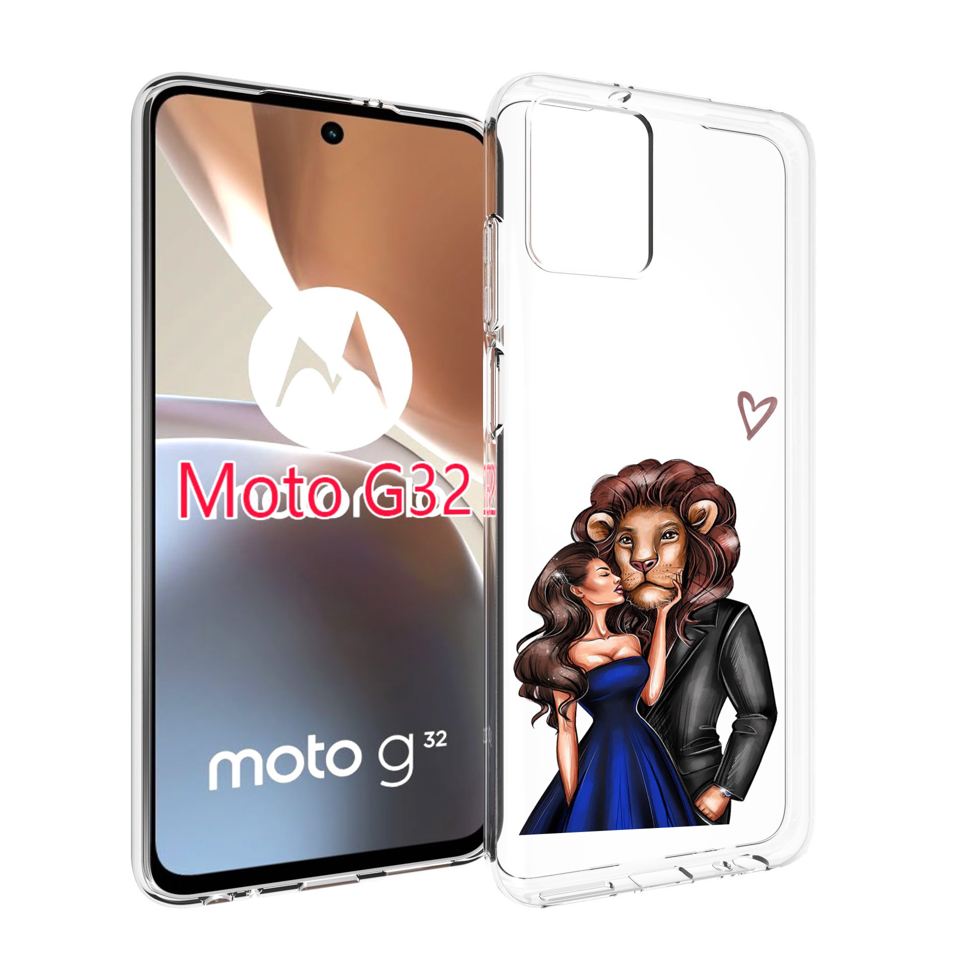 Чехол MyPads лев-в-смокинге для Motorola Moto G32