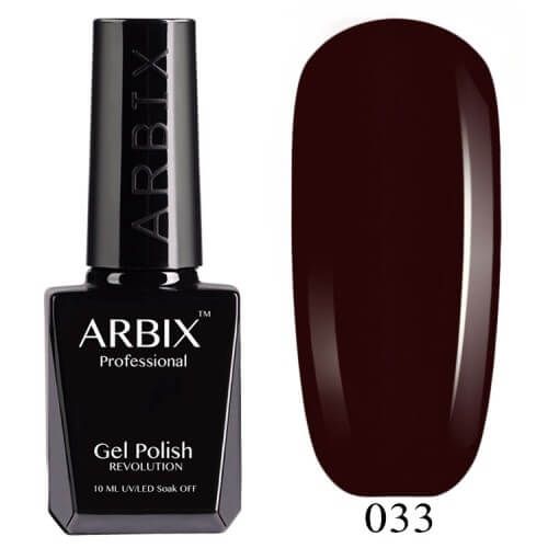 Гель-лак Arbix №033 Тёмная Помада гель лак arbix 033 тёмная помада