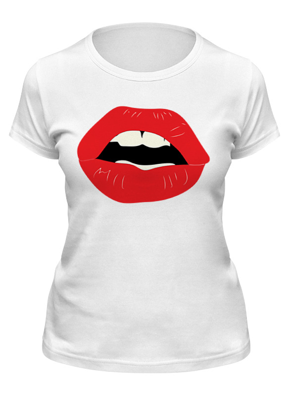 

Футболка женская Printio Губы (поцелуй) белая S, Белый, Губы (поцелуй)