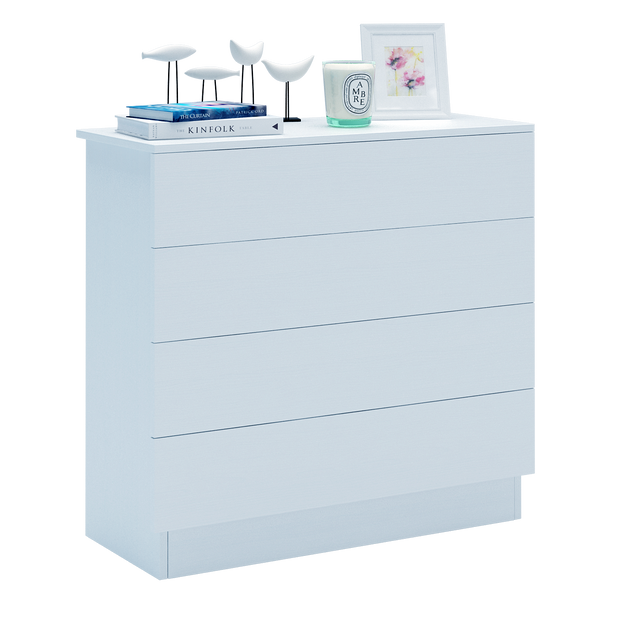 

Комод широкий MFMaster ЛАТТ 4 ящика белый, Комод широкий ЛАТТ