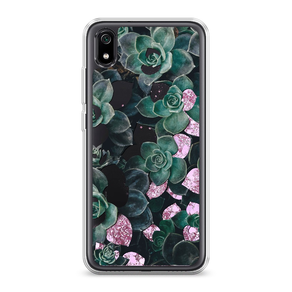 

Жидкий чехол с блестками "Сукуленты цветные" на Xiaomi Redmi 7A, 35494-1