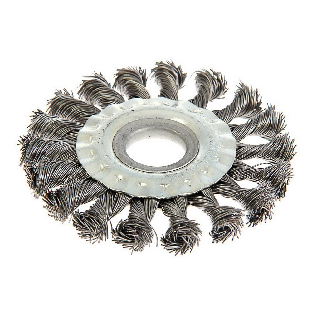 Щетка металлическая для УШМ TUNDRA, крученая проволока, плоская, 22 мм, 150 мм плоская металлическая щетка для ушм tundra