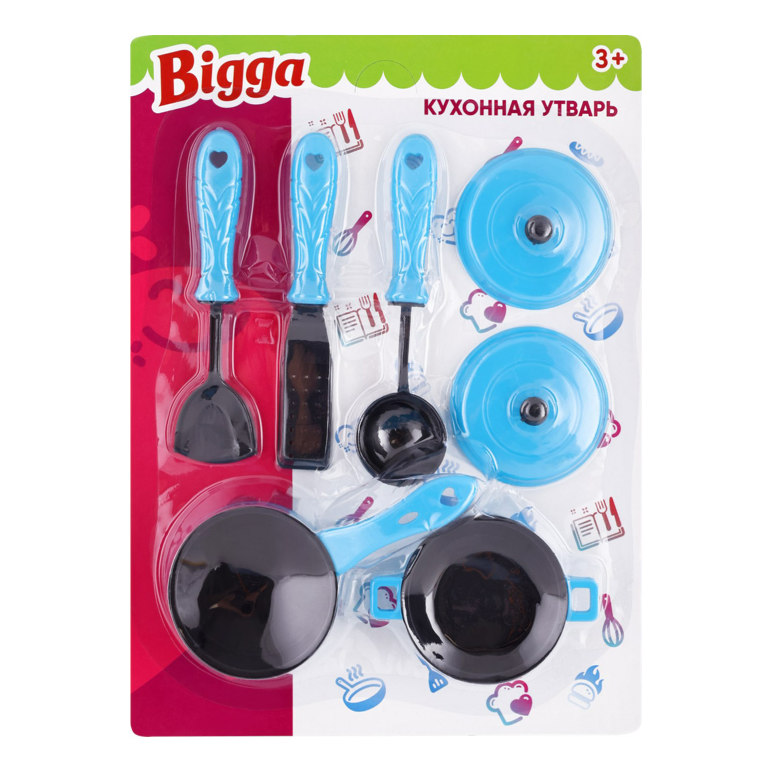 Набор игрушечной посуды Bigga Кухонная утварь 7 предметов в ассортименте