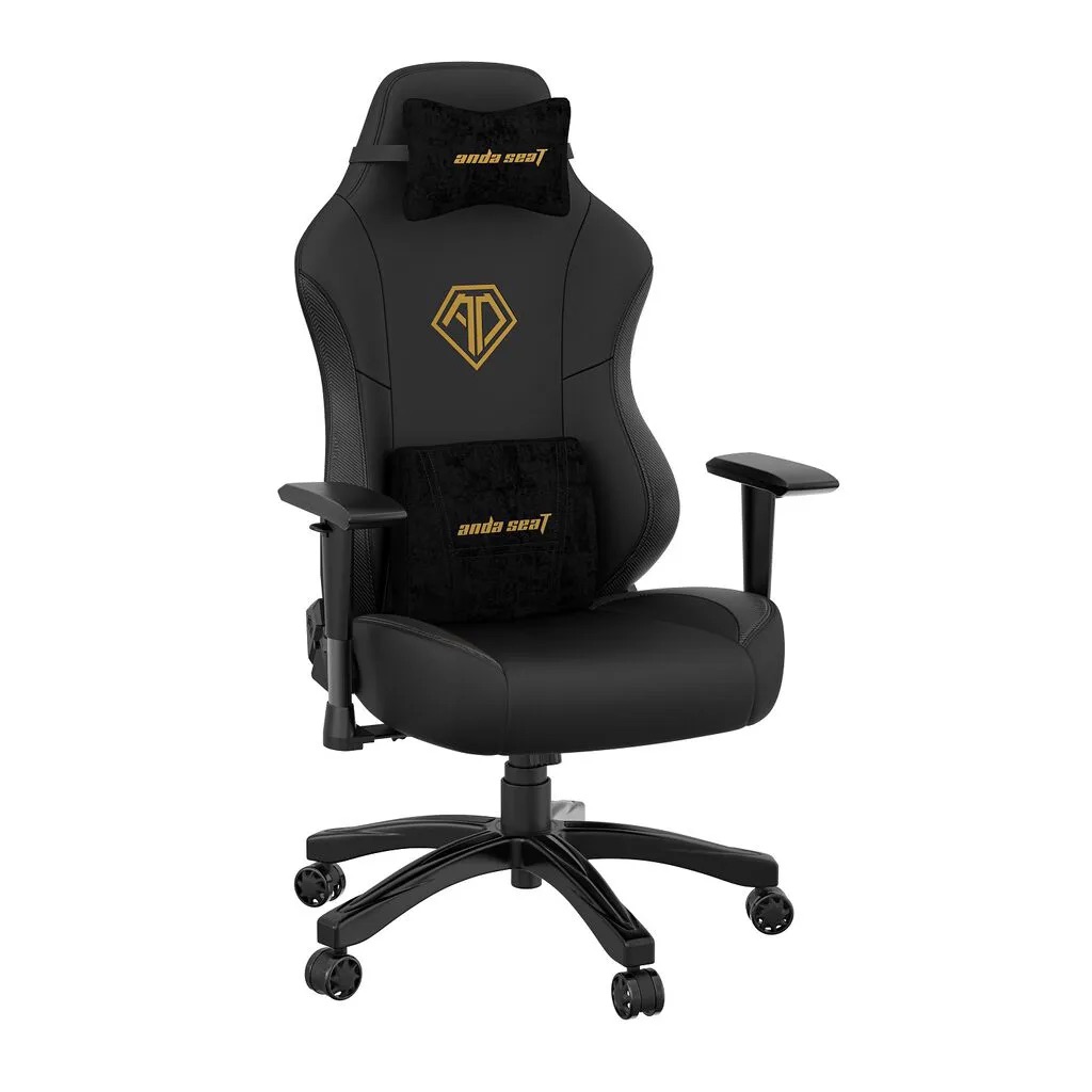 Кресло игровое Anda Seat Phantom 3, чёрный, размер L 90кг, материал ПВХ премиум-класса