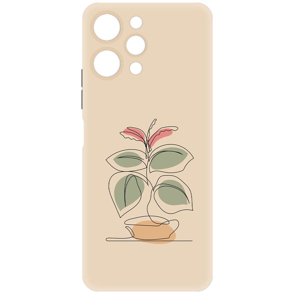 

Чехол-накладка Krutoff Soft Case Цветок для Xiaomi Redmi 12 черный