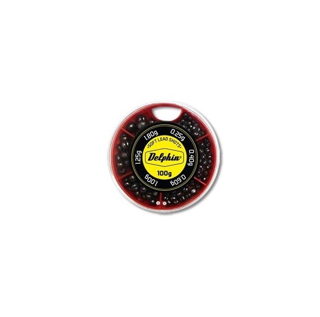 

Грузила-дробинки Delphin Soft Lead Shots 100g M Red box