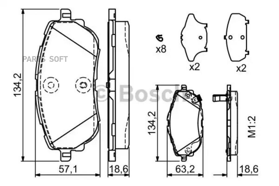 Колодки Тормозные Toyota Corolla (13-) Передние (4Шт.) Bosch Bosch 0986494676