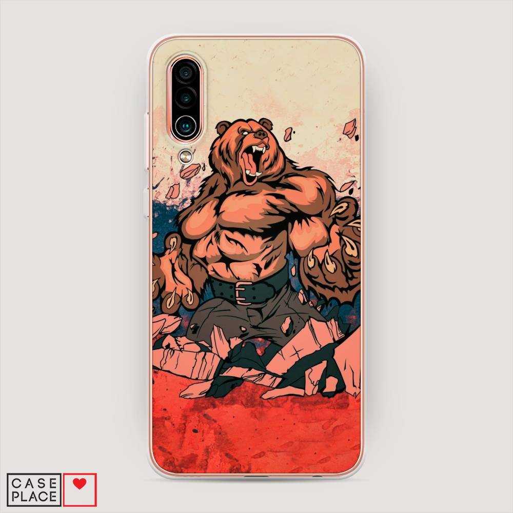 фото Чехол awog "медведь с флагом рф" для meizu 16xs
