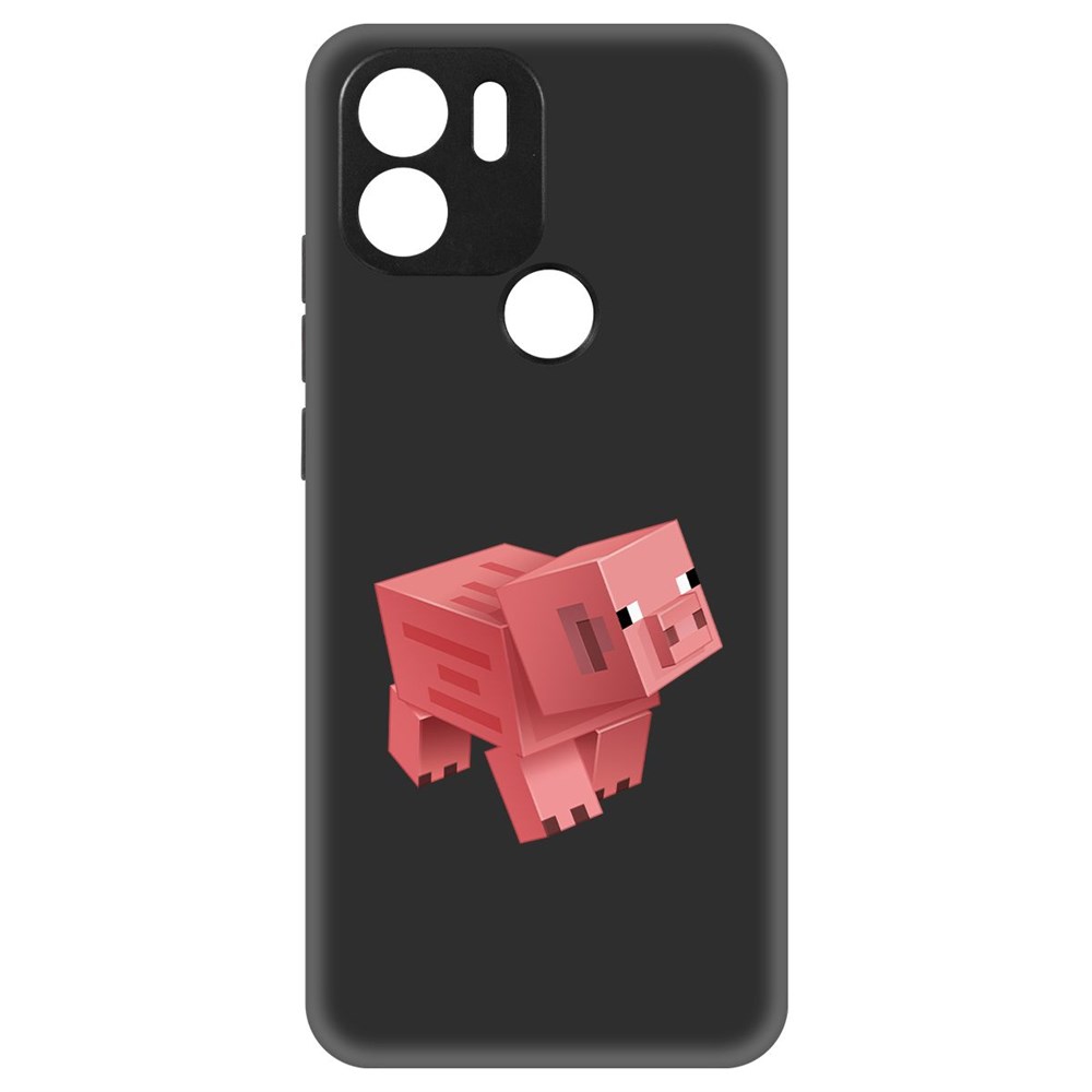 

Чехол-накладка Krutoff Soft Case Minecraft-Свинка для Poco C51 черный