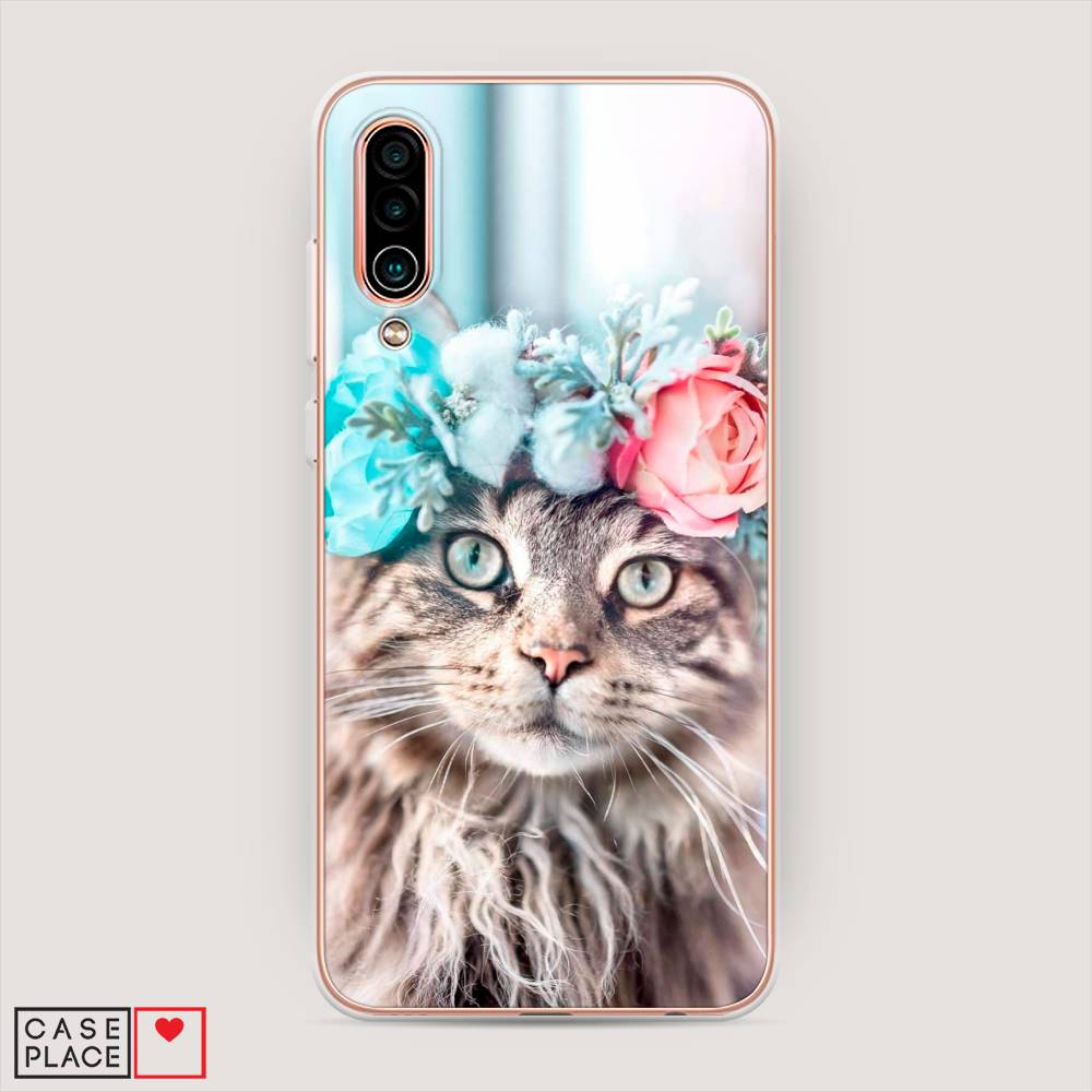 

Чехол Awog на Meizu 16Xs "Кот в венке", Серый;голубой;розовый, 73450-2