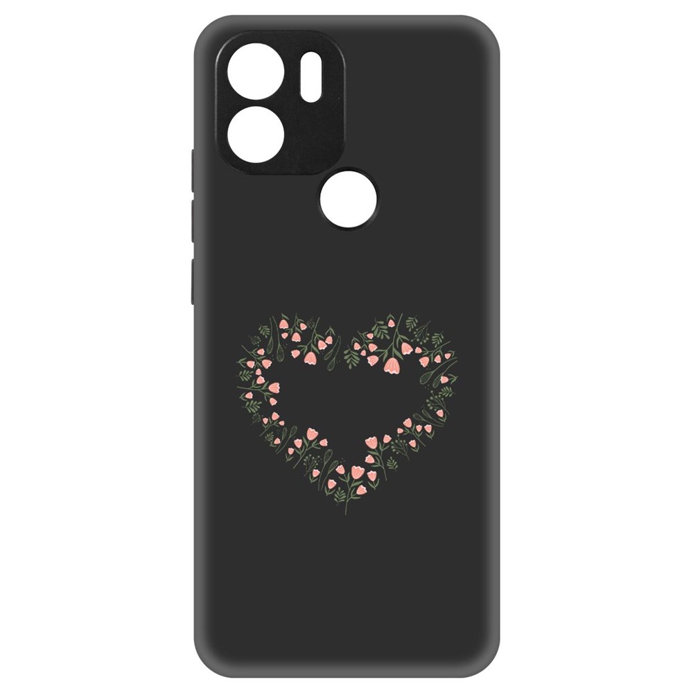 

Чехол-накладка Krutoff Soft Case Цветочное сердце для Poco C51 черный
