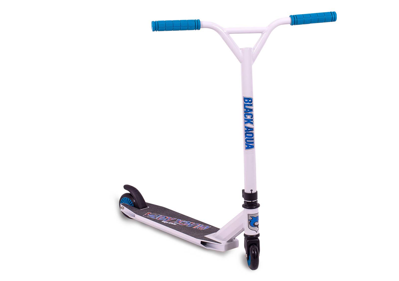 фото Самокат black aqua stunt scooter-1 white-blue