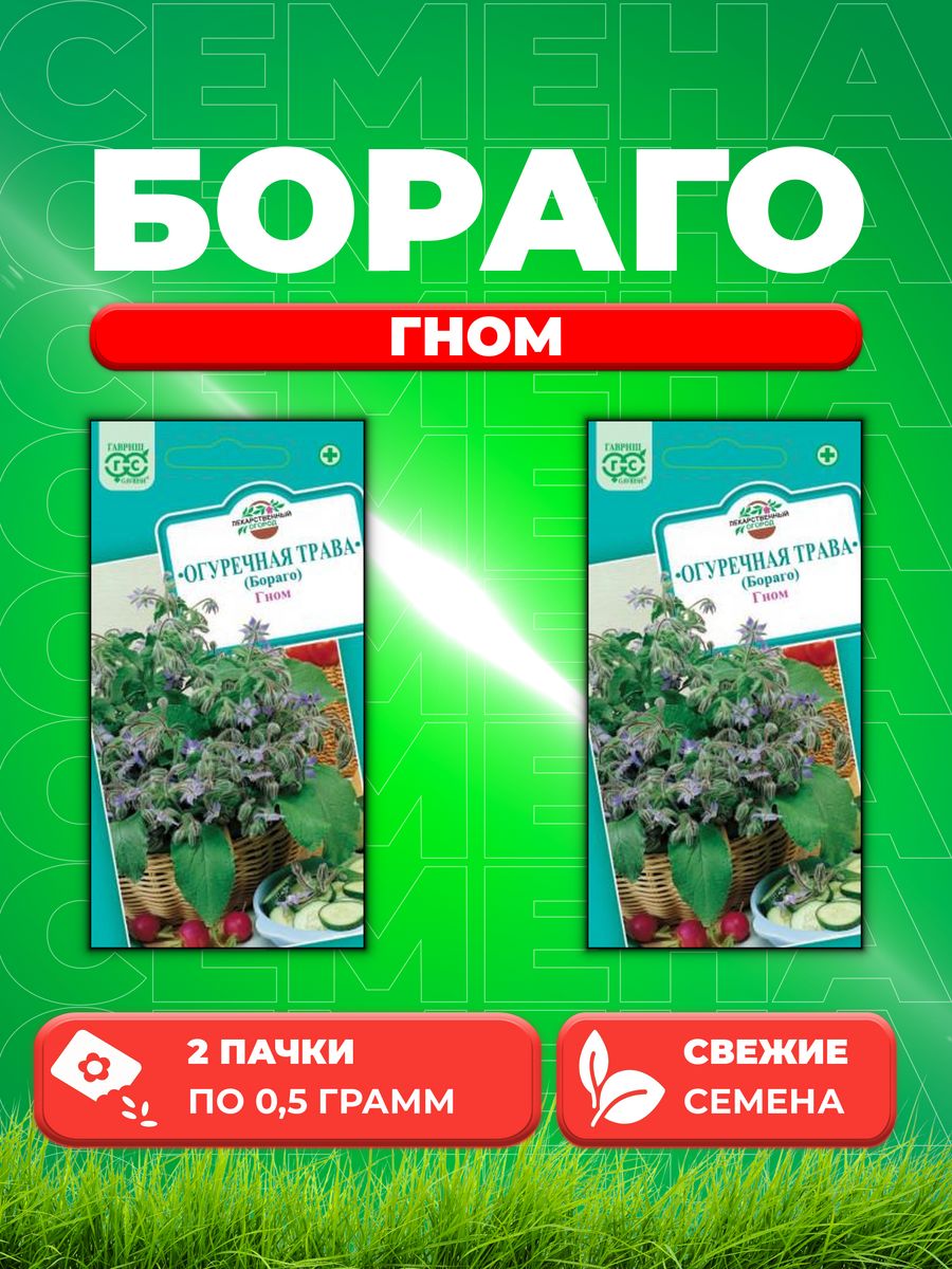 

Семена Бораго Огуречная трава Гном 0,5 г.(2уп)