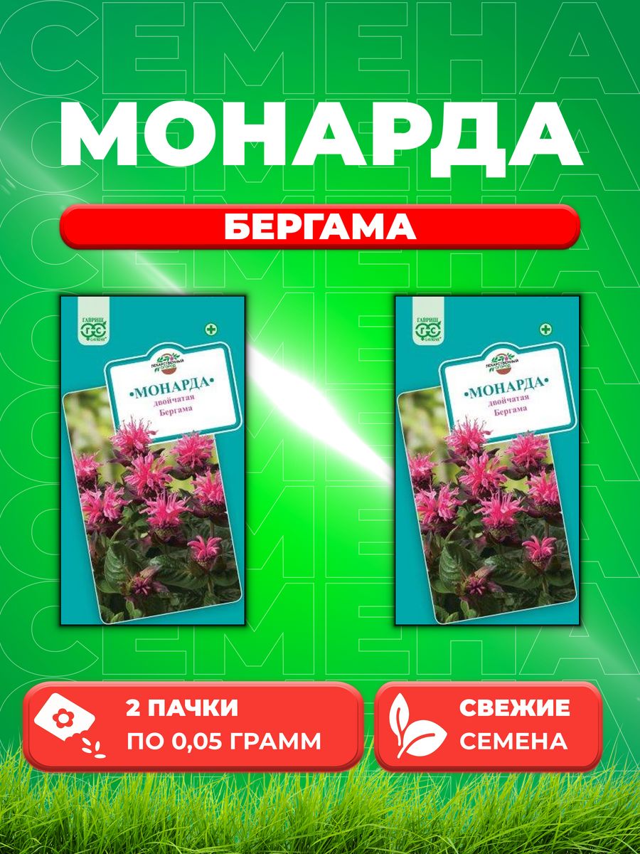 

Семена Монарда двойчатая Бергама 0,05 г.(2уп)