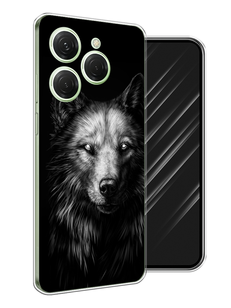 

Чехол Awog на Tecno Spark 20 Pro "Волк черно белый", Серый;бежевый;белый, 304850-1