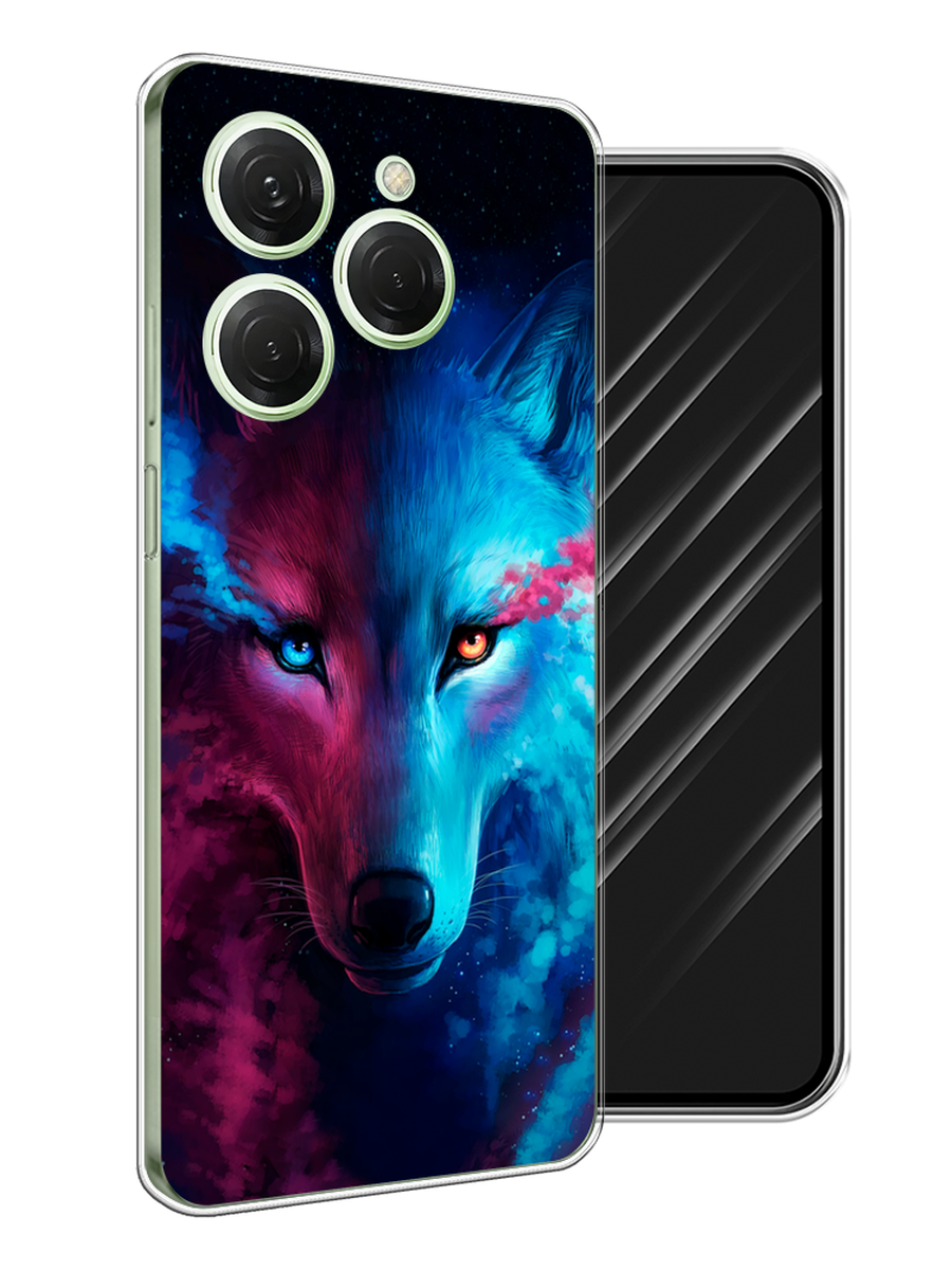 

Чехол Awog на Tecno Spark 20 Pro "Волшебный волк", Голубой;розовый, 304850-1