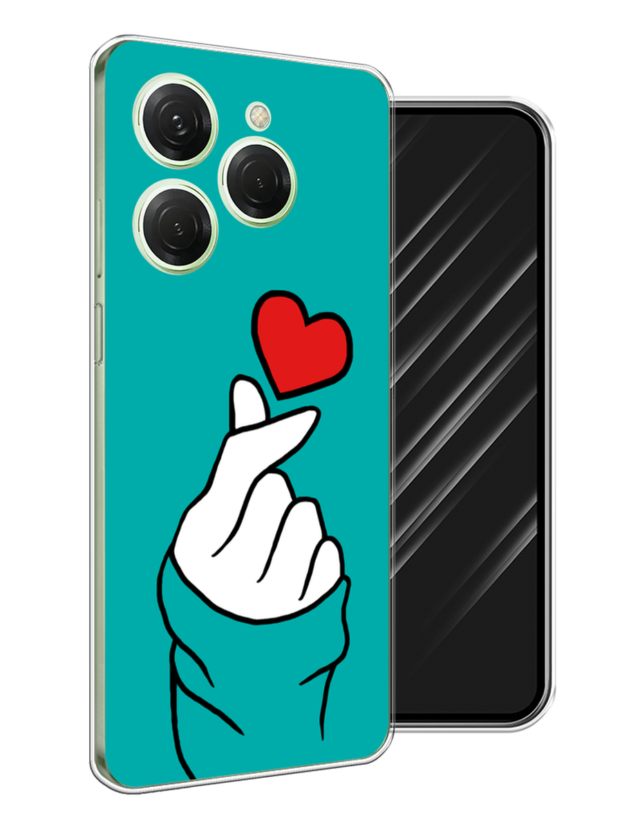 

Чехол Awog на Tecno Spark 20 Pro "Маленькое сердечко", Голубой;белый;красный, 304850-1
