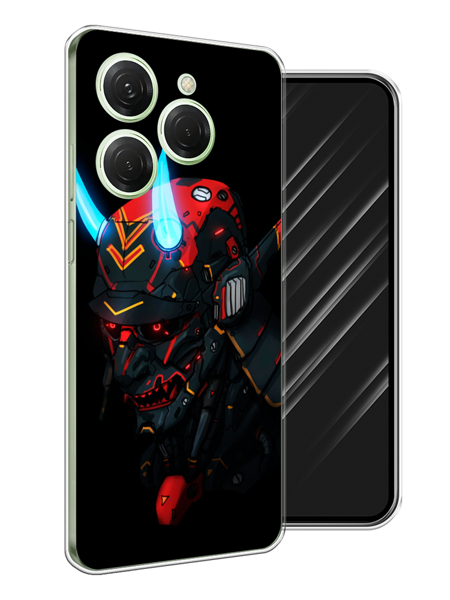 

Чехол Awog на Tecno Spark 20 Pro "Неоновый самурай", Черный;красный;голубой, 304850-1