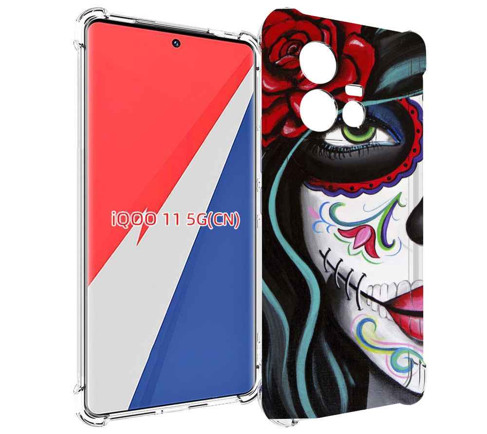 

Чехол MyPads девушка в масочке расписная женский для Vivo iQOO 11, Прозрачный, Tocco