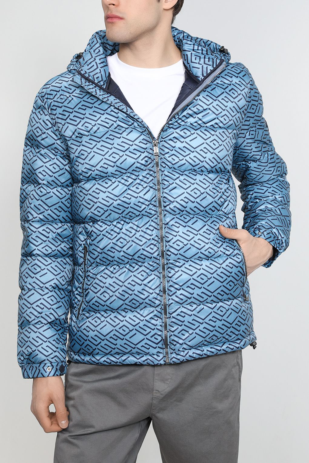 

Куртка мужская Guess M3RL45 WF4G2 синяя XL, Синий, M3RL45 WF4G2