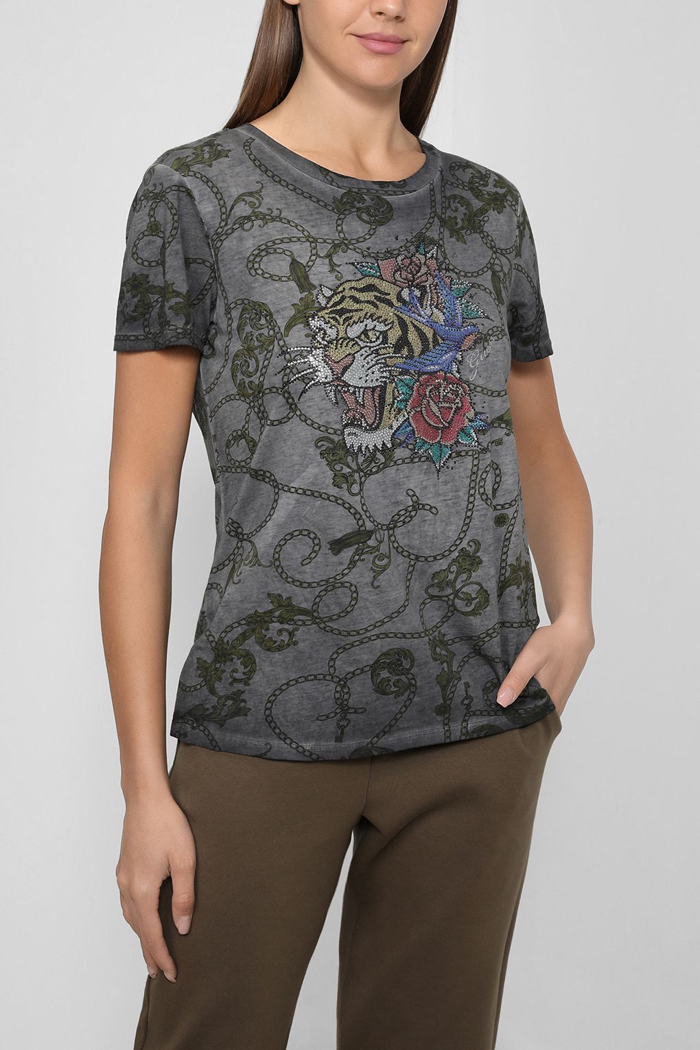 

Футболка женская Guess W3RI03 K9SN1 черная L, W3RI03 K9SN1