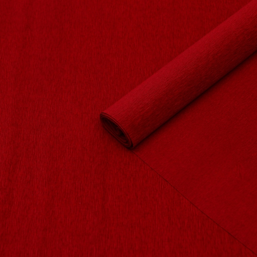 Бумага упаковочная КНР гофрированная, бордово-красная, 90 гр, 0,5х1,5м (9626721)