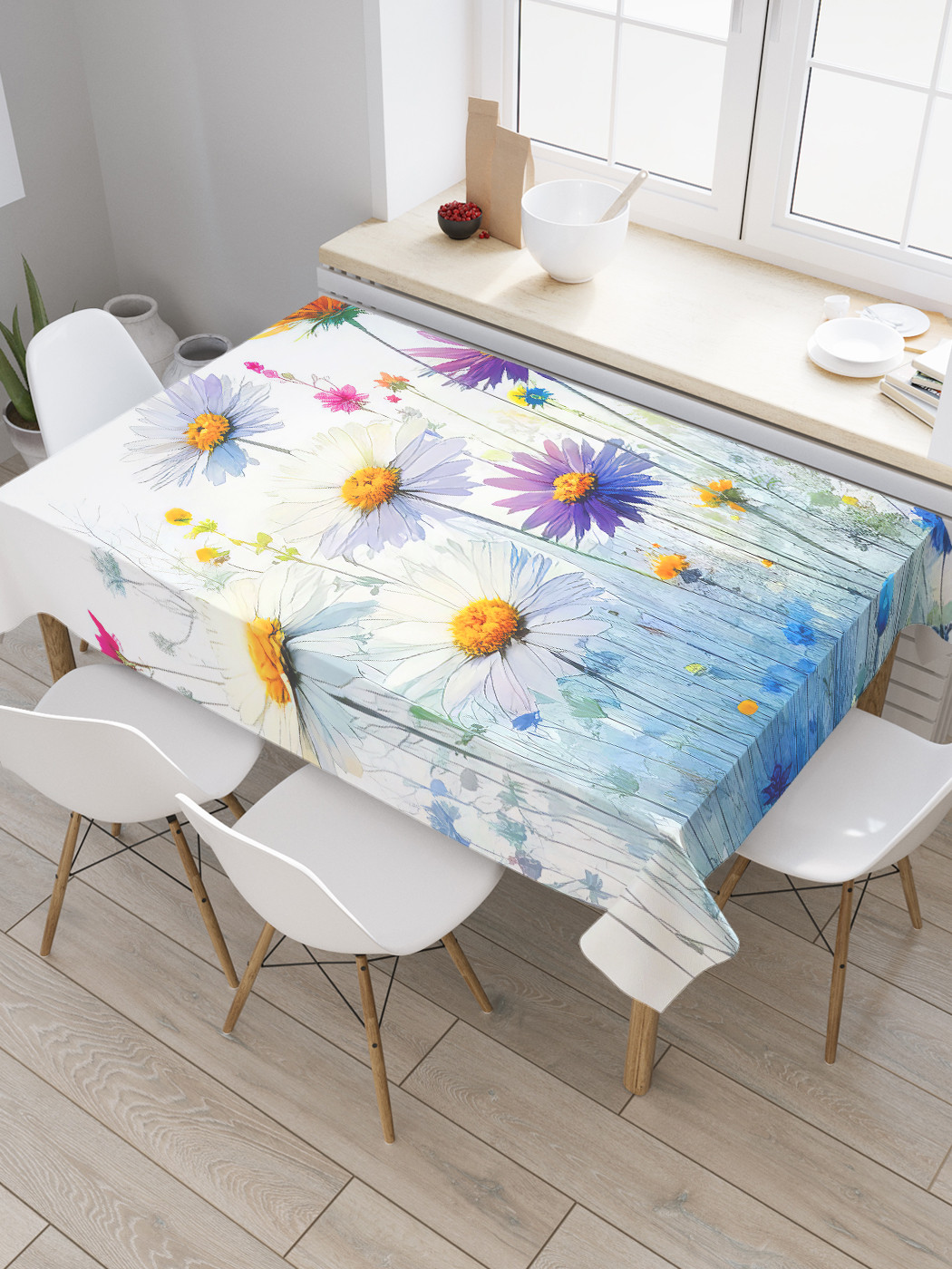 

Скатерть JoyArty Яркие цветы 120х145, tc_sd2750_120x145, Голубой, Яркие цветы