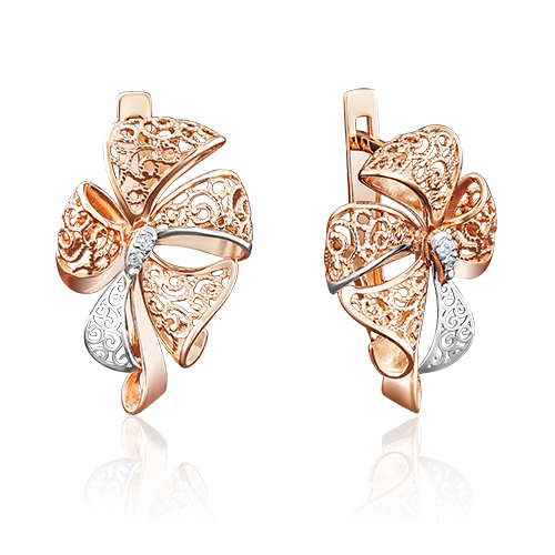 

Серьги из золота PLATINA jewelry 02-3944, фианит, 02-3944