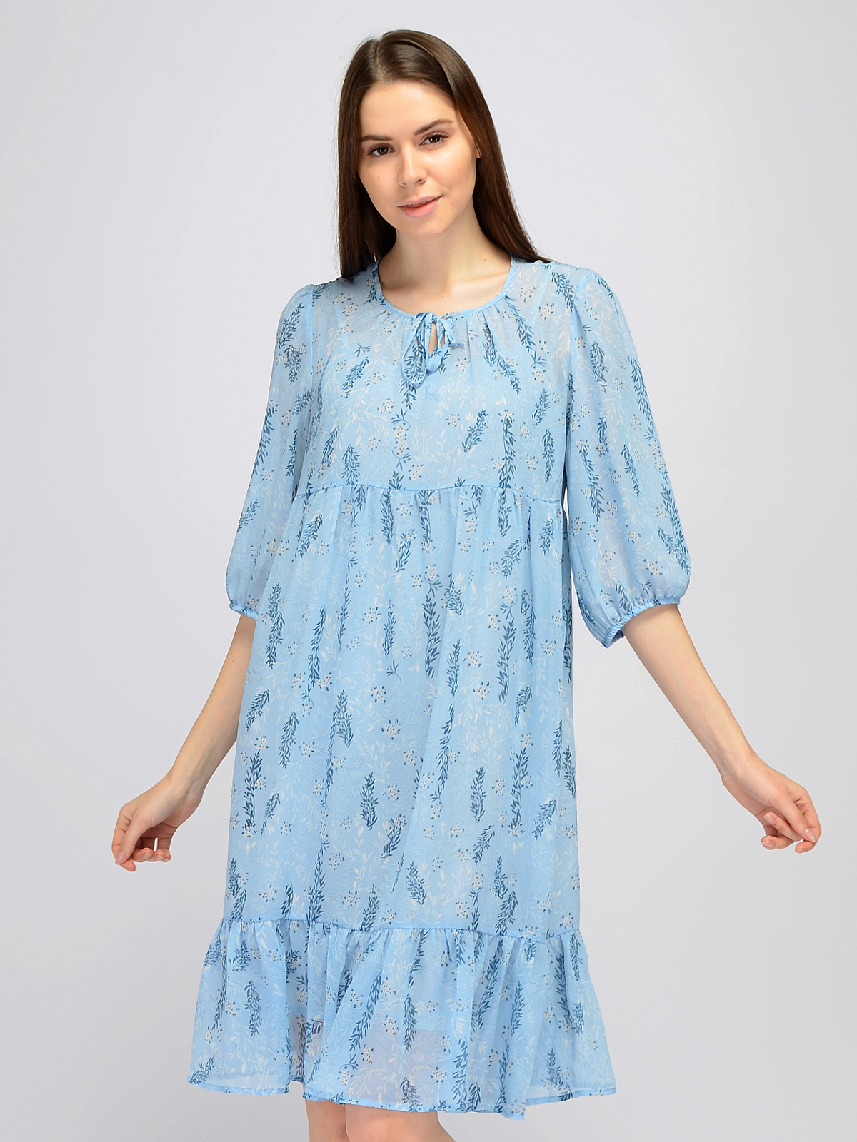 Платье женское Каляев 71482 голубое 44 RU