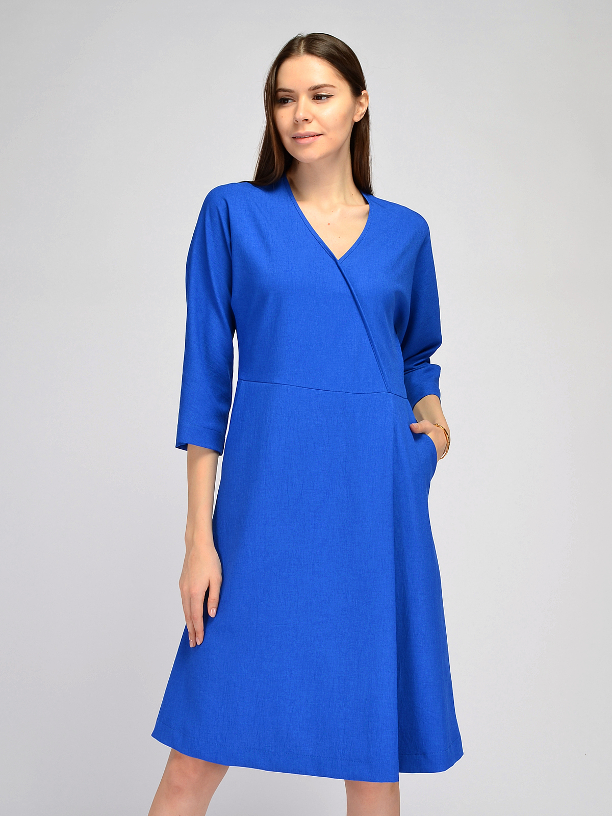 Платье женское Каляев 71484 голубое 44 RU