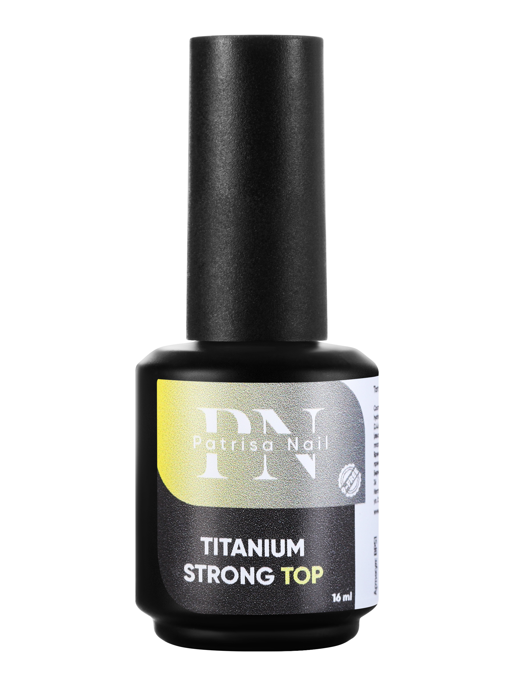 Топ для ногтей Patrisa Nail Titanium Strong Тоp без липкого слоя средней вязкости, 16 мл