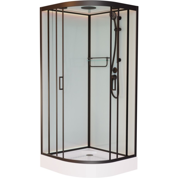 

Душевая кабина Frank F410 Мblack матовое стекло 110х110х220 см, F410 М Black