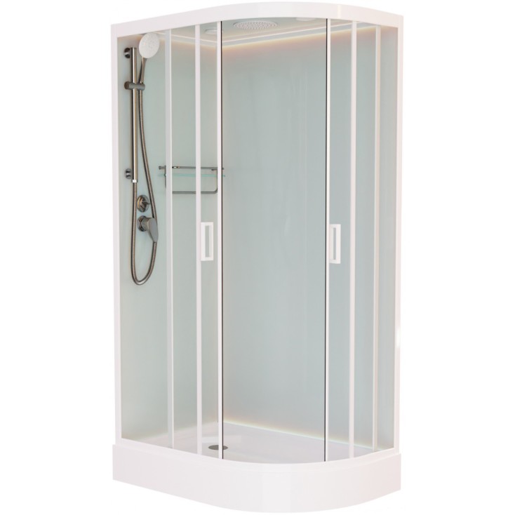 

Душевая кабина Frank F418L М White левосторонняя матовое стекло 100х80х220 см, F418L М White