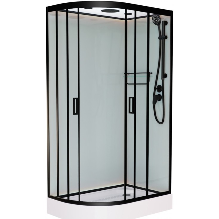 

Душевая кабина Frank F418R М Black правосторонняя матовое стекло 100х80х220 см, F418R М Black