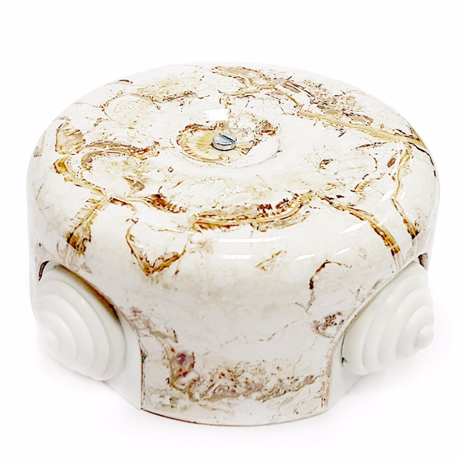 Коробка распределительная для электропроводки в ретро стиле Lindas,керамика,мрамор,90мм стол cremona 140 kl 99 белый мрамор матовый итальянская керамика