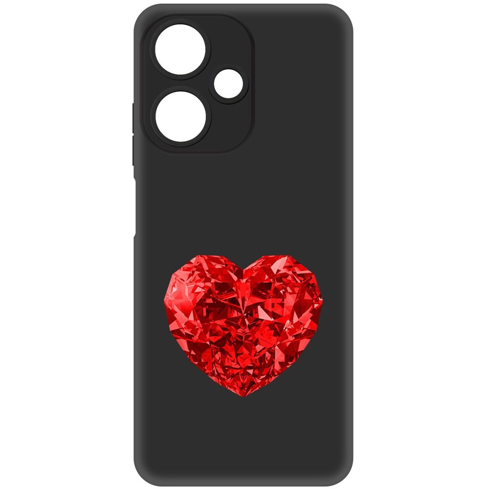 

Чехол-накладка Krutoff Soft Case Рубиновое сердце для Infinix Hot 30 Play черный