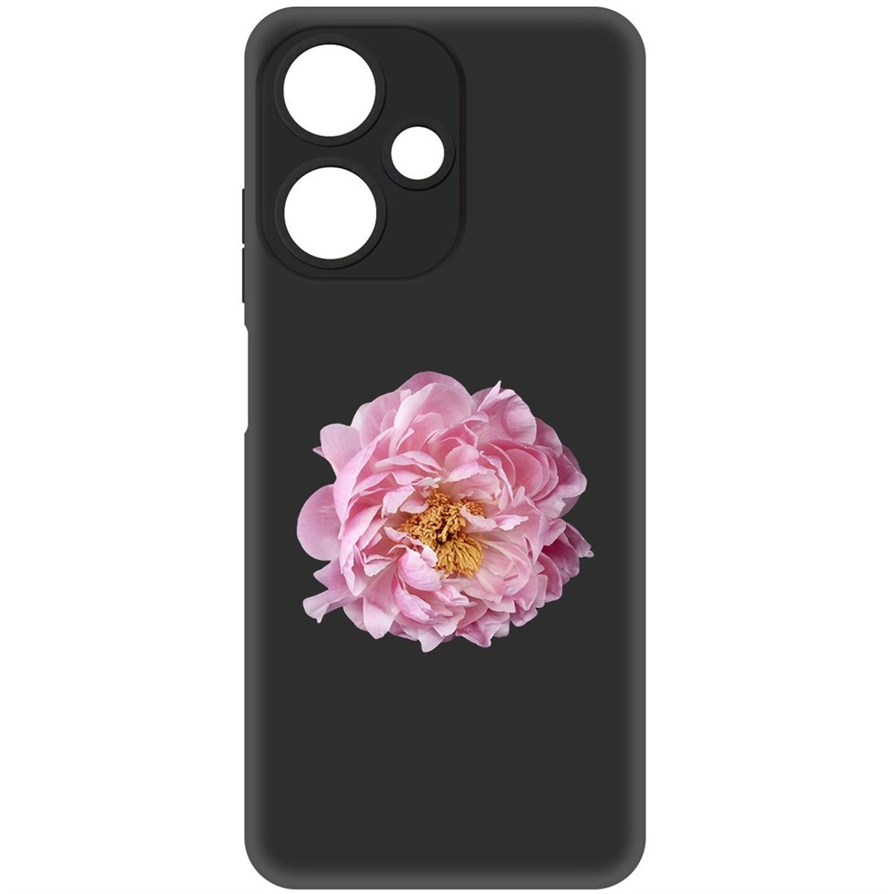 

Чехол-накладка Krutoff Soft Case Розовый пион для Infinix Hot 30 Play черный
