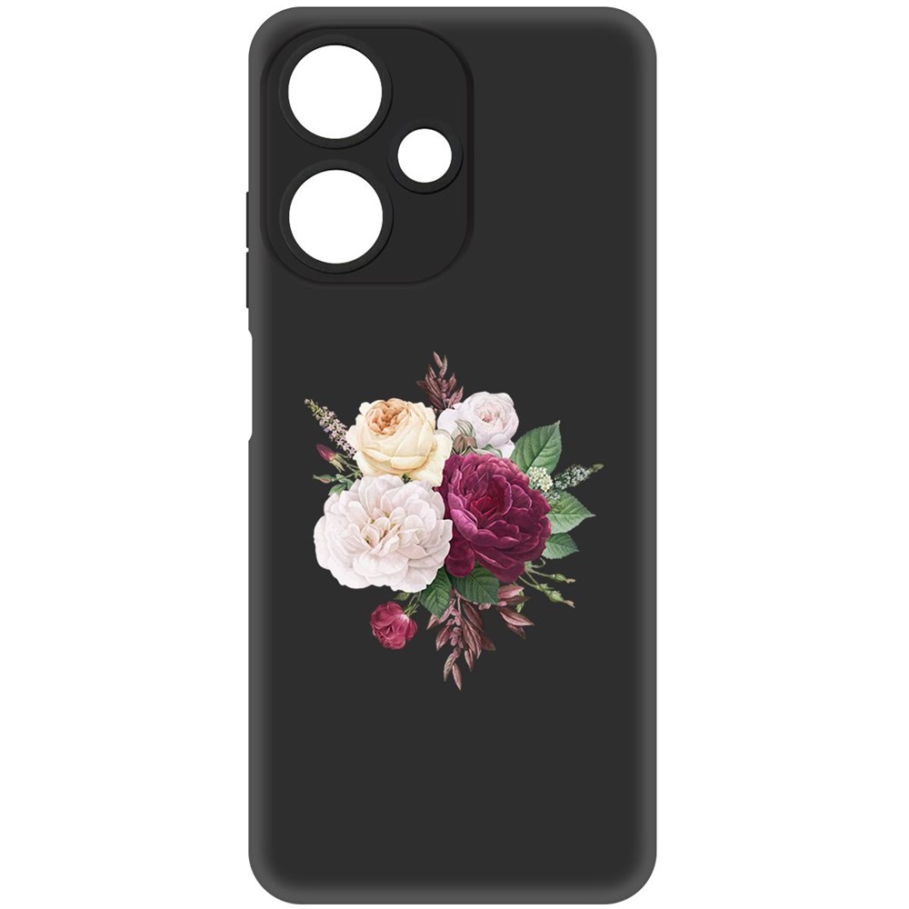 

Чехол-накладка Krutoff Soft Case Цветочная композиция для Infinix Hot 30 Play черный