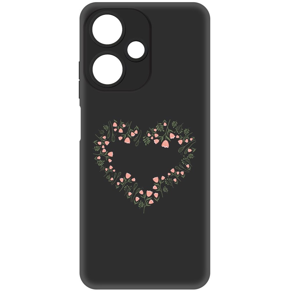 

Чехол-накладка Krutoff Soft Case Цветочное сердце для Infinix Hot 30 Play черный