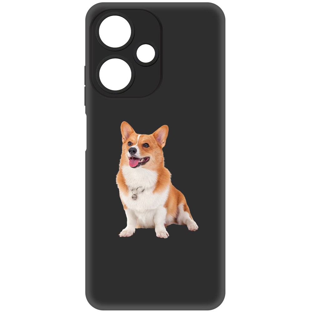 

Чехол-накладка Krutoff Soft Case Корги для Infinix Hot 30 Play черный