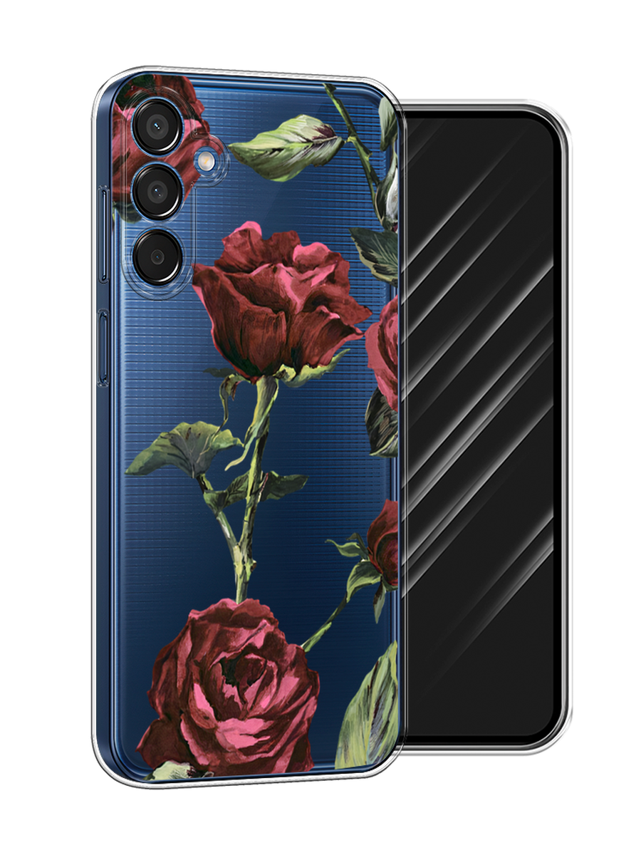 

Чехол Awog на Samsung Galaxy M15 5G "Бордовые розы фон", Бордовый, 2109550-1