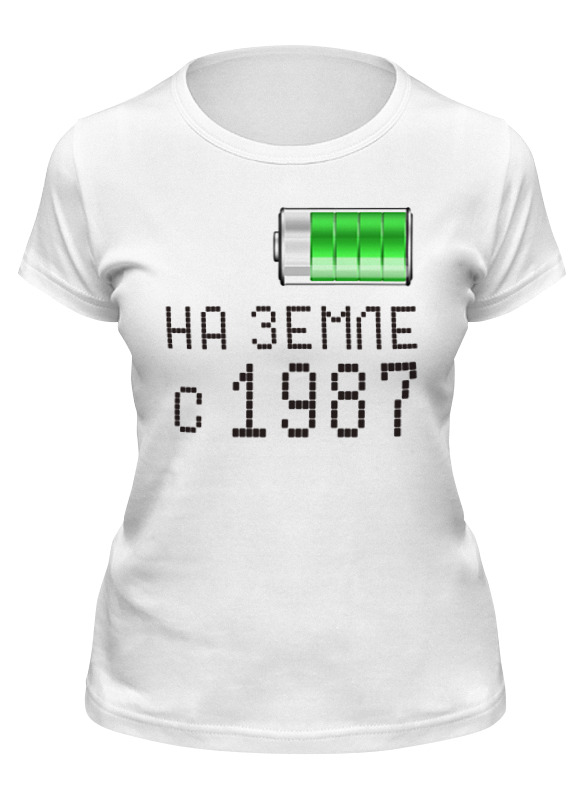 

Футболка женская Printio На земле с 1987 белая 2XL, Белый, На земле с 1987