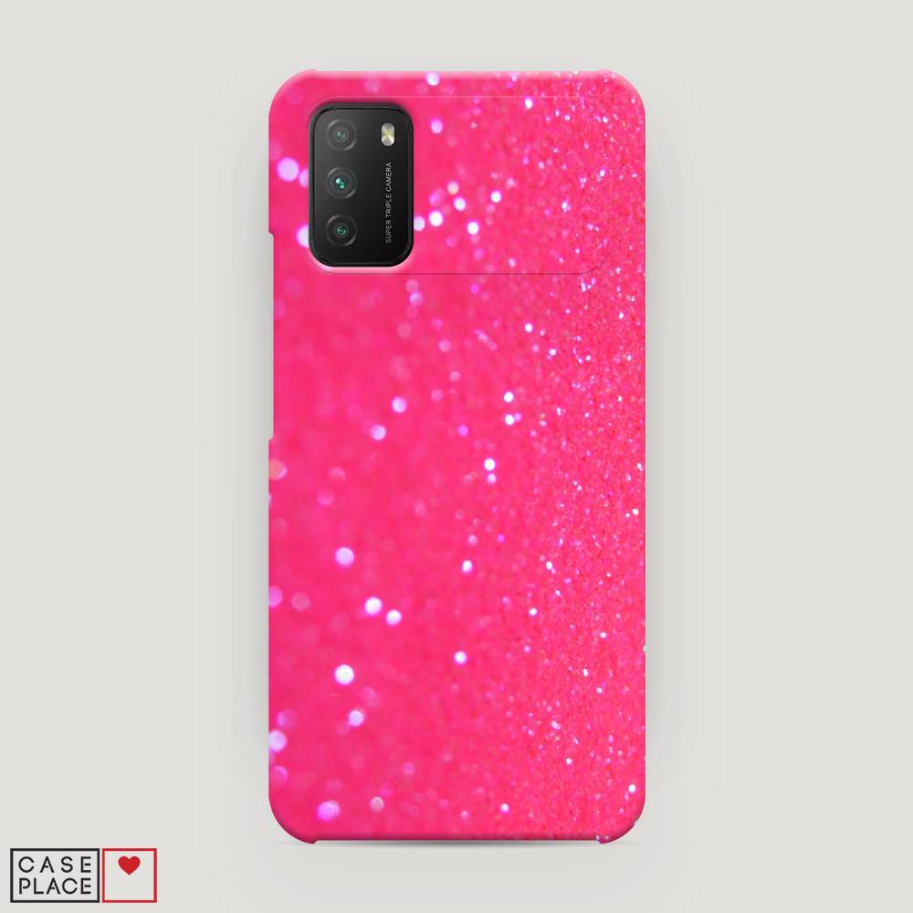 

Пластиковый чехол "Малиновые блестки рисунок" на Xiaomi Poco M3