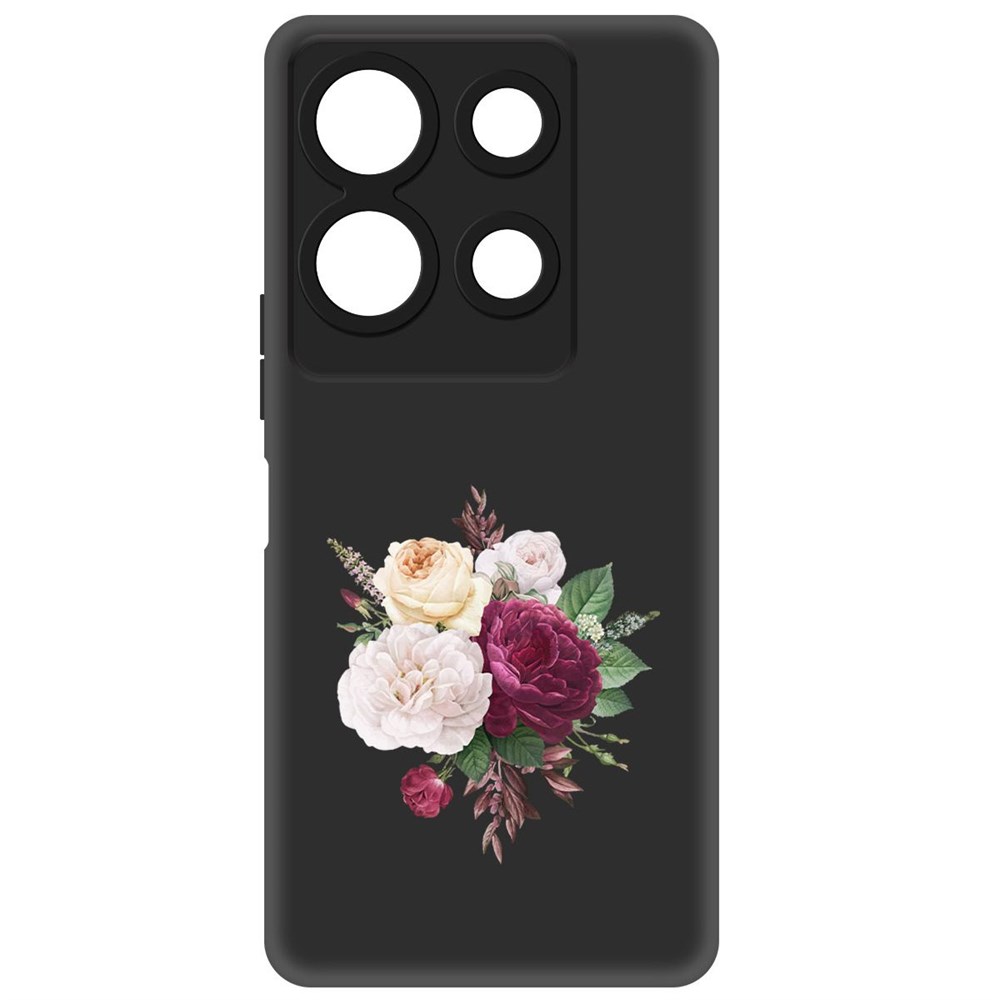 

Чехол-накладка Krutoff Soft Case Цветочная композиция для Infinix Note 30 VIP черный