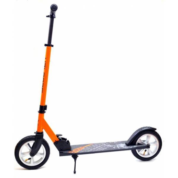 фото Самокат kc взрослый tour (колеса 200 /200 мм надувные рама alu) складной оранжевый