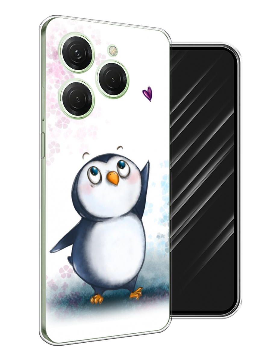 

Чехол Awog на Tecno Spark 20 Pro "Пингвин и сердечко", Белый, 304850-1