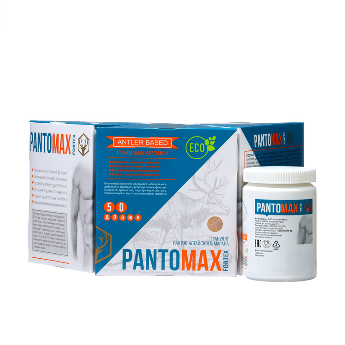 

Биогенный комплекс Pantomax fortex для мужского здоровья, 3 уп. по 50 драже
