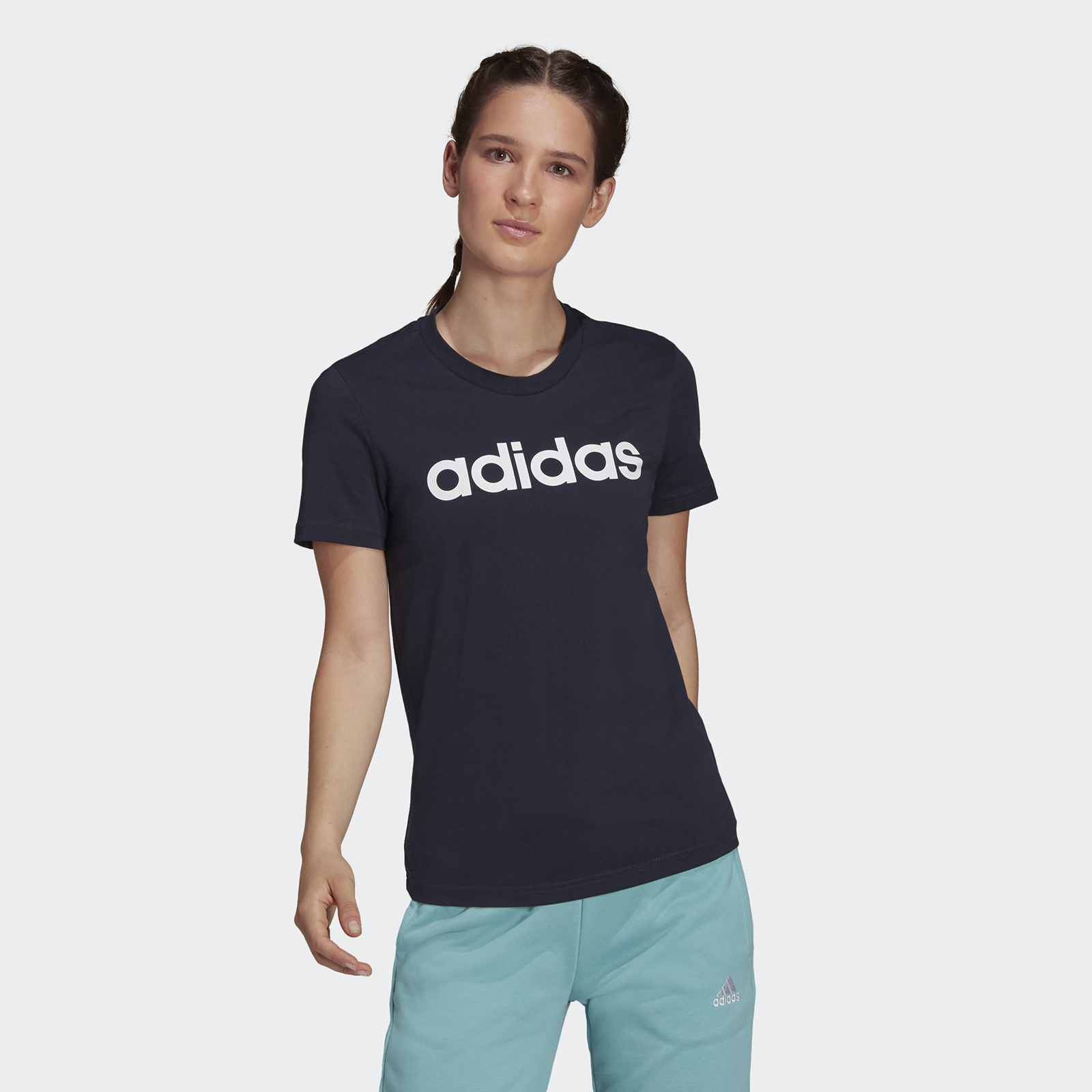 Футболка женская Adidas Essentials Slim Logo Tee H07833 синяя M