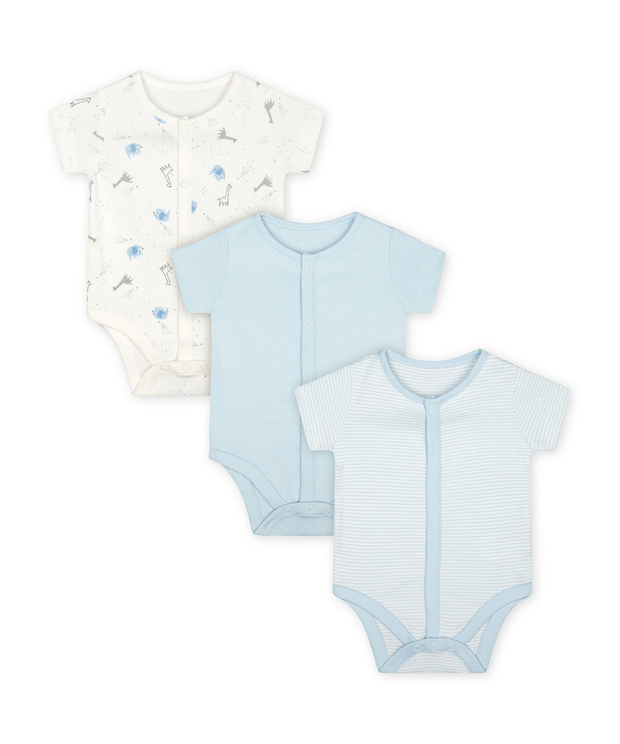 Боди детское Mothercare MC-VE882, белый, голубой, 68, 3 шт