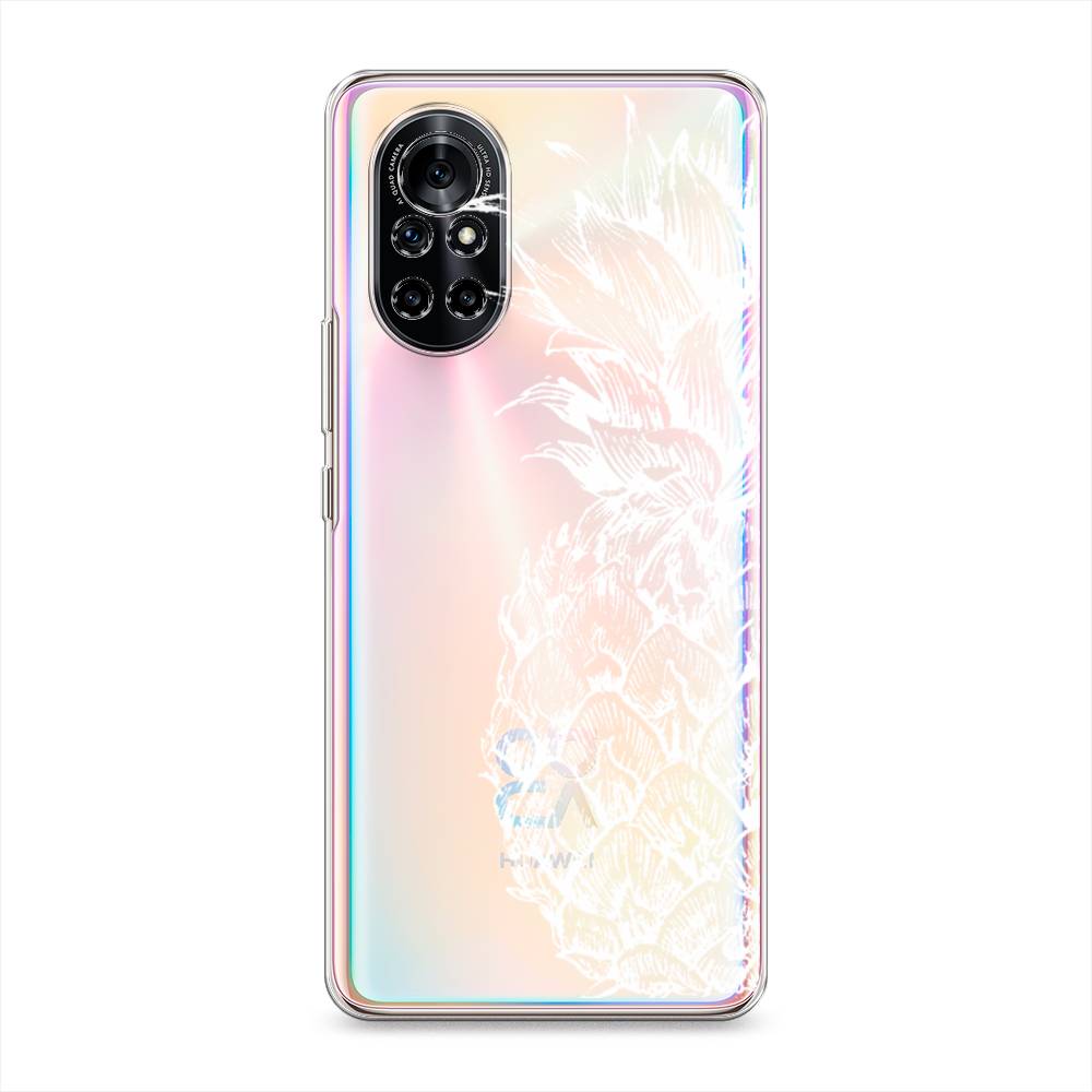 

Чехол Awog на Huawei Nova 8 "Ананас графика белая", Разноцветный, 6105750-10